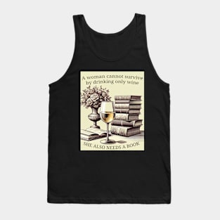 Woman, wine and books Tank Top